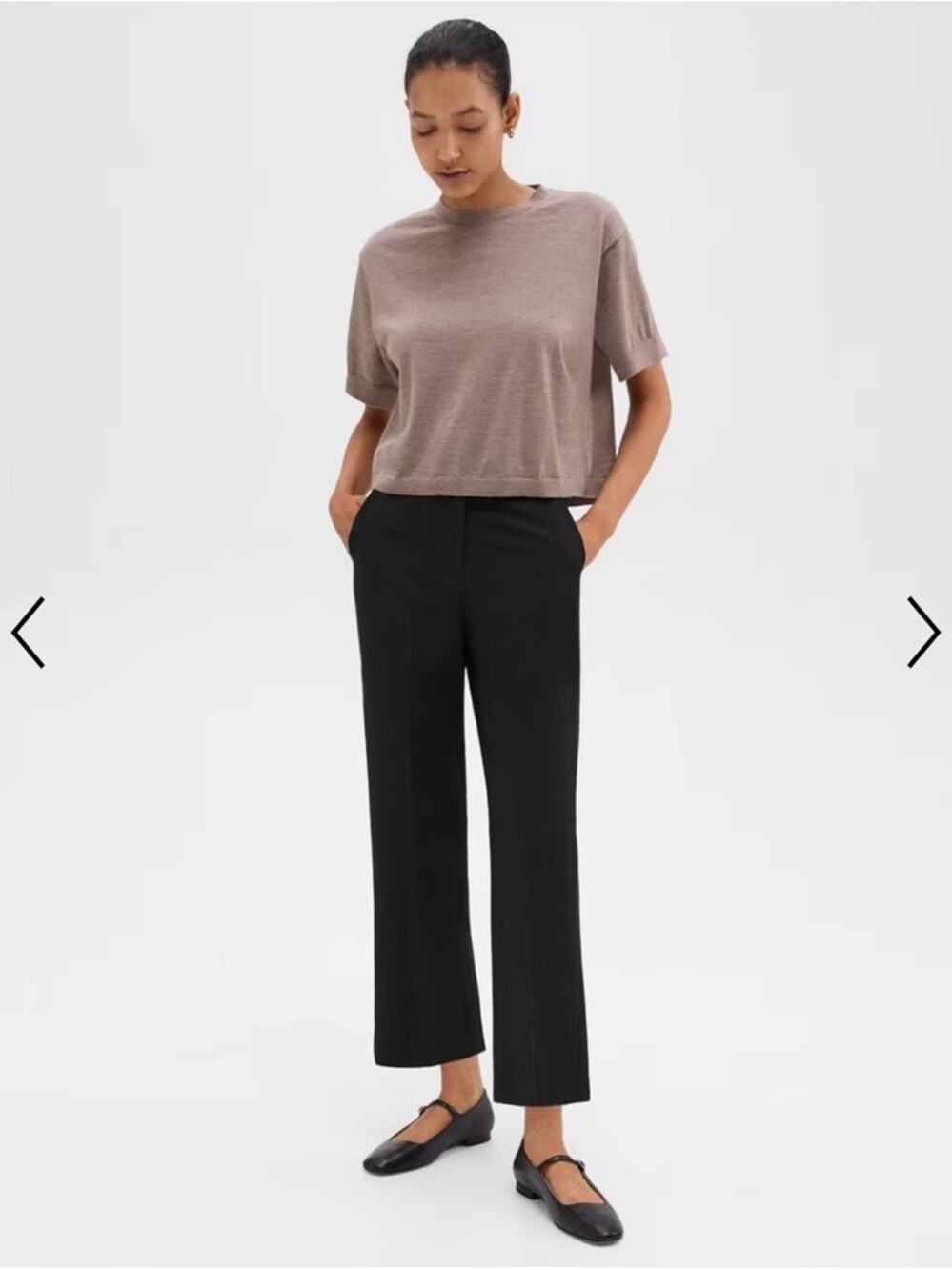 NWT Theory High-Waist Straight-Leg Pant in Good Wool Size 10